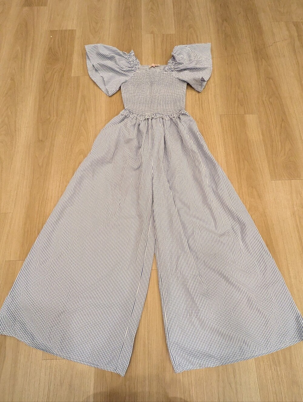 Ivy City Blue Gingham Jumpsuit Size XS